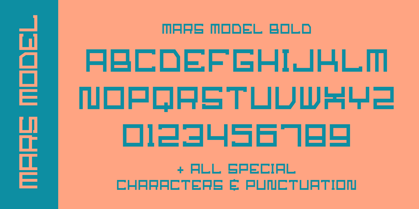 Пример шрифта Mars Model Regular